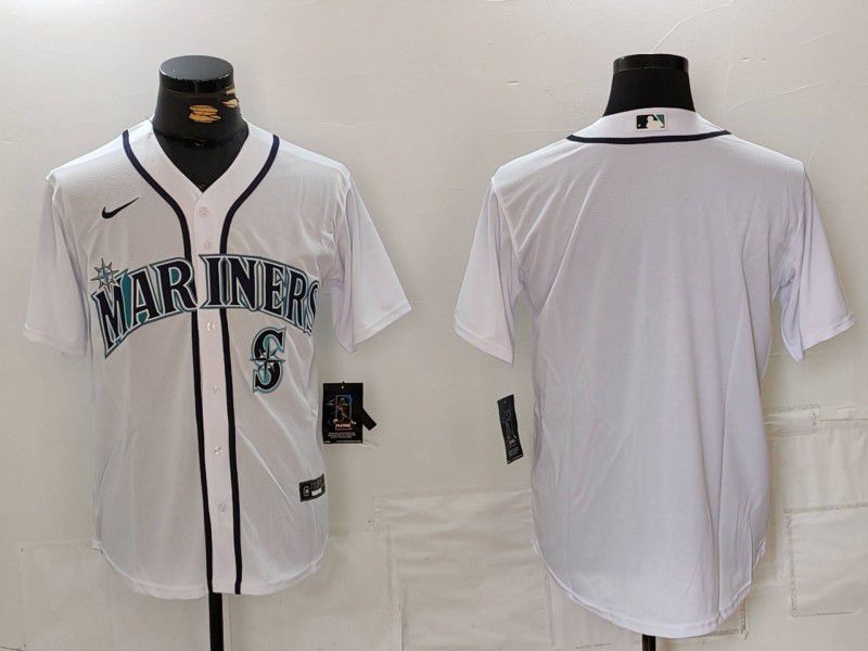 Men Seattle Mariners Blank White Game 2024 Nike MLB Jersey style 6->seattle mariners->MLB Jersey